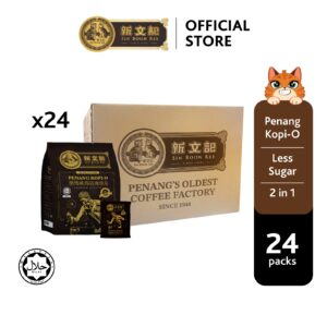 [ Carton ] Sin Boon Kee Penang Kopi-O 2in1｜Less Sugar｜Kurang Manis｜24 packs (22g x 20 sachets)｜HALAL